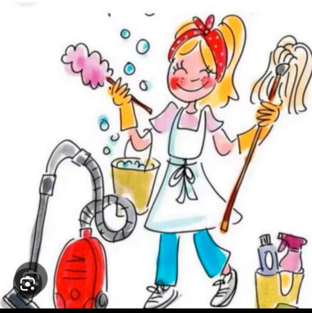 Huishoudelijk hulp biedt zich aan, Schoonmaken