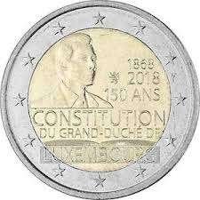 2 Euro Luxemburg 2018 UNC - 150 jaar Grondwet, Verzenden, Luxemburg, 2 euro, Losse munt