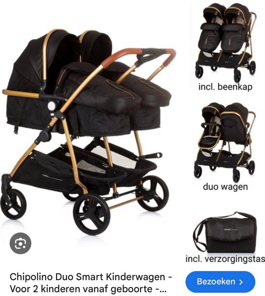 Tweeling Kinderwagen Chipolino smart, Ophalen, Zo goed als nieuw, Overige merken