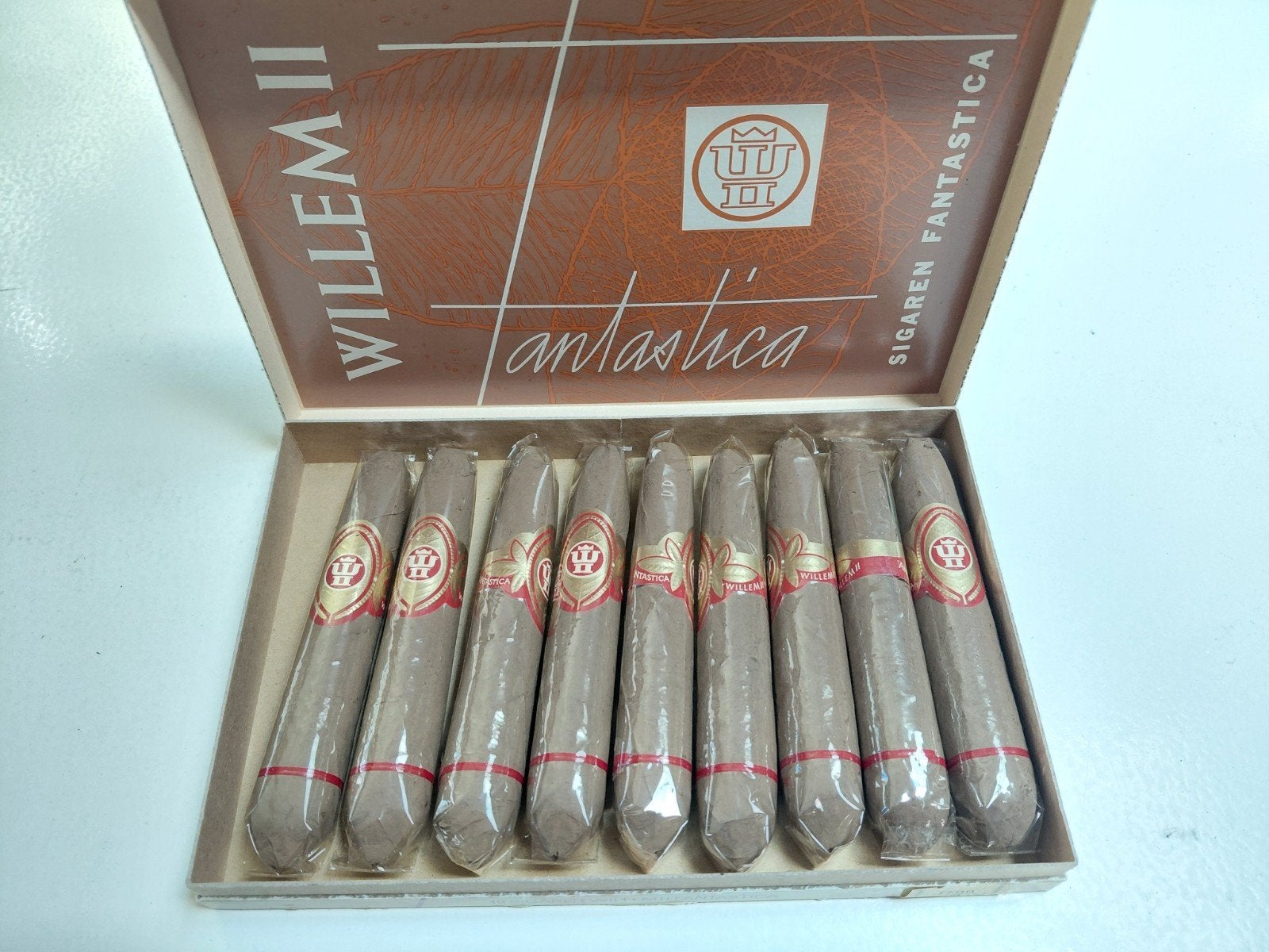 Vintage sigarendoos met inhoud Willem ll - Fantastica, Verzamelen, Ophalen of Verzenden, Nieuw, Tabaksdoos of Verpakking
