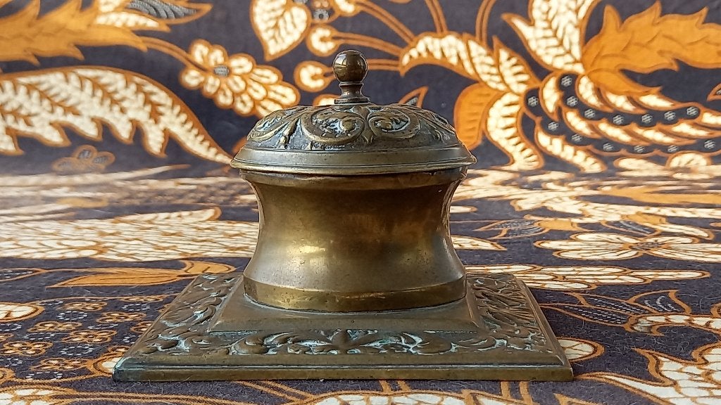 Mooie antieke koperen inktpot uit Engeland uit 1880., Antiek en Kunst, Ophalen of Verzenden, Koper