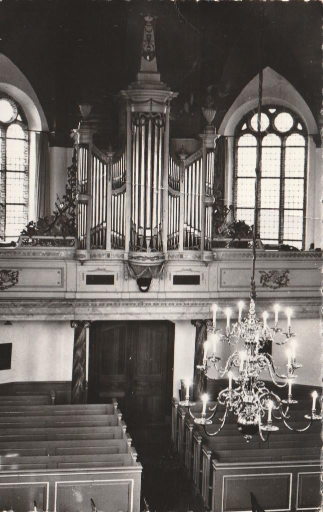WOUBRUGGE Ned. Herv. Kerk Interieur, Verzamelen, Ansichtkaarten | Nederland, Verzenden, 1960 tot 1980, Gelopen, Zuid-Holland
