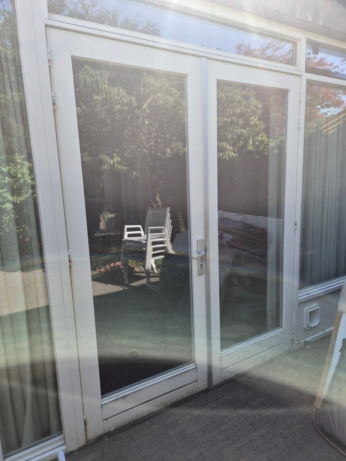 Dubbele tuindeuren, Ophalen, Gebruikt, Buitendeur, Glas