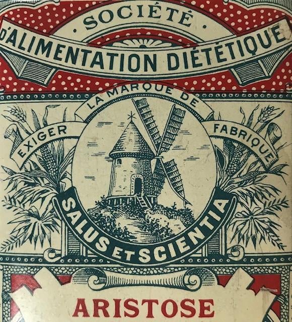 Frans blikje Societé d’Alimentation diététique Salus etc, Ophalen of Verzenden, Gebruikt, Overige
