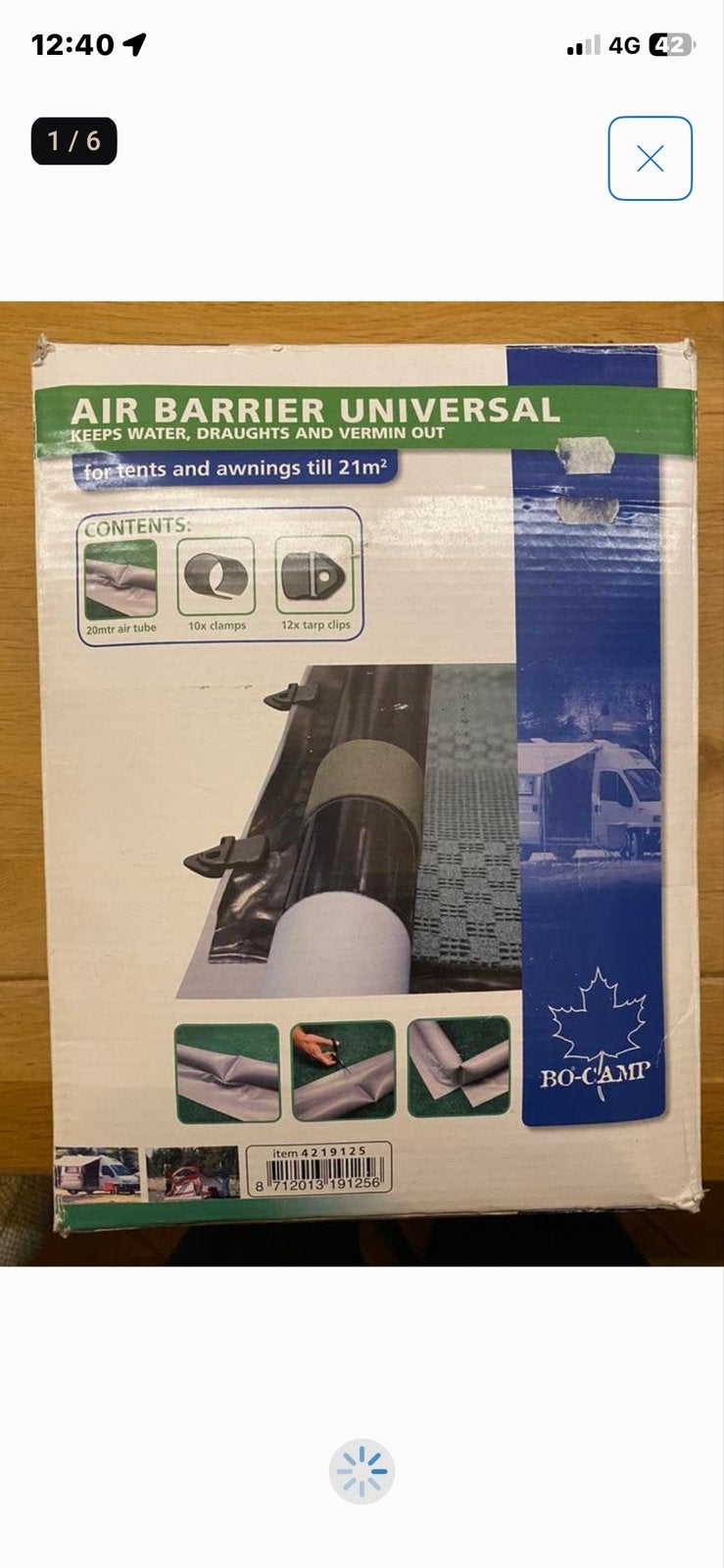 Bo-Camp Air Barrier Universal - Tochtstrook Caravan/Camper, Ophalen of Verzenden, Nieuw
