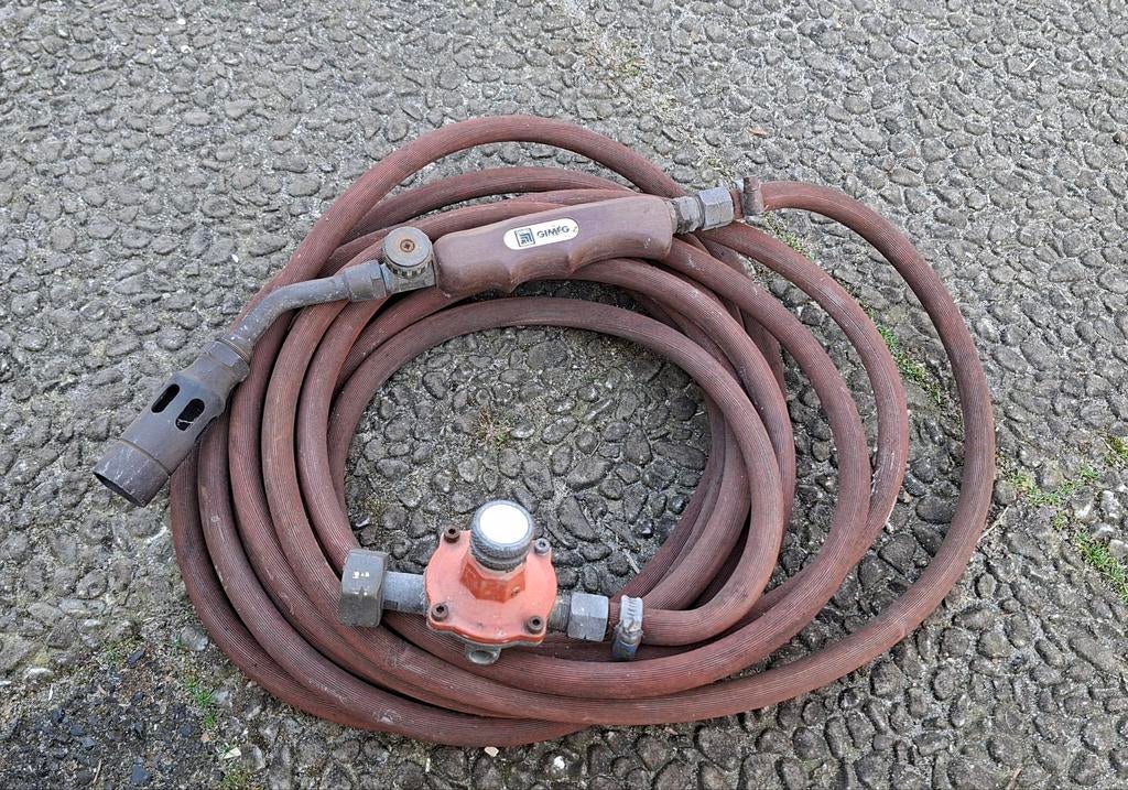 Gimeg branderset Ø 28 mm met instelbare gasdrukregelaar, Ophalen of Verzenden, Gebruikt, 250 ampère of meer, Overige typen