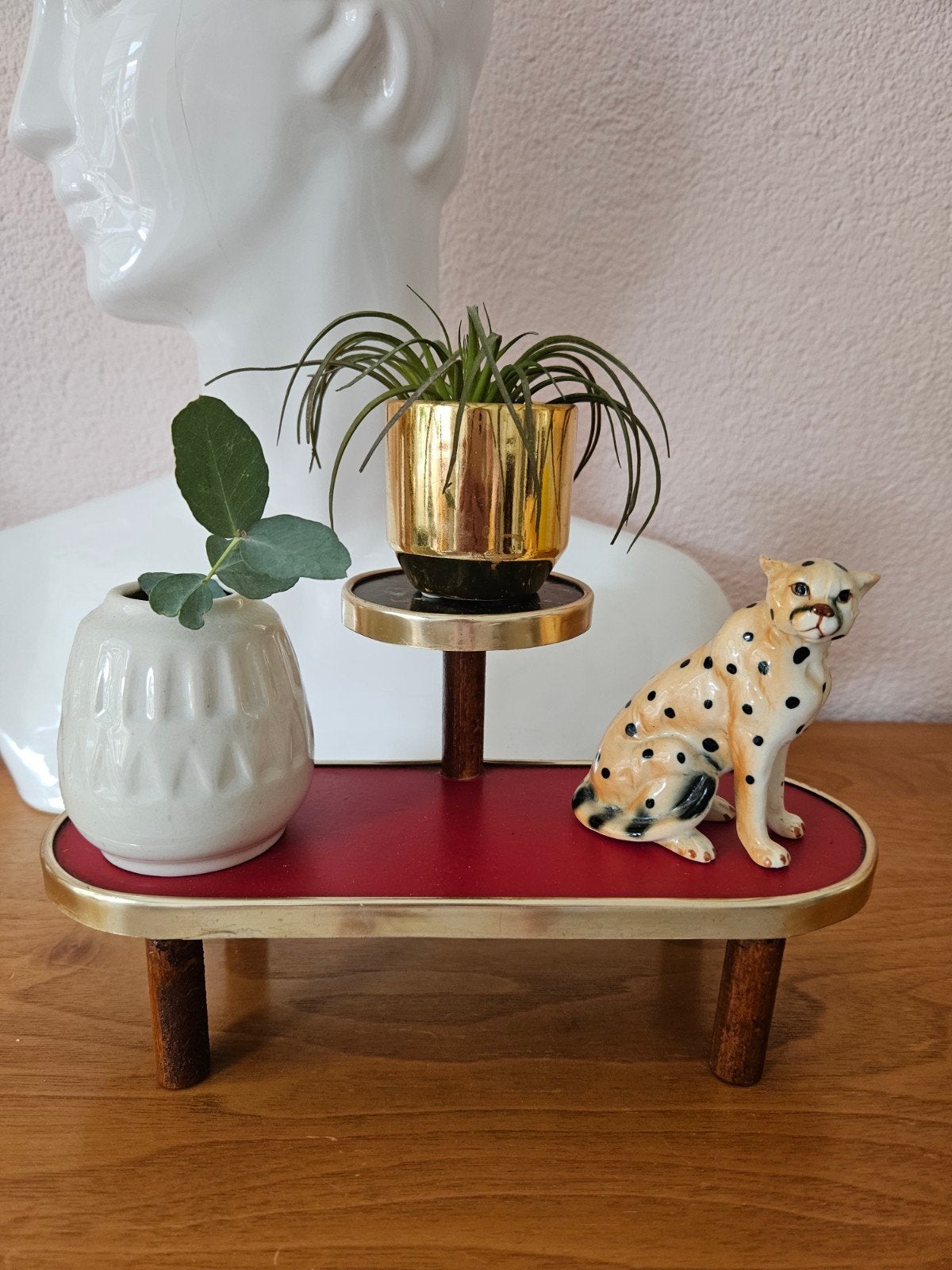 Vintage 50s Rockabilly miniatuur plantentafel, .., Gebruikt, Ophalen of Verzenden, Overige materialen