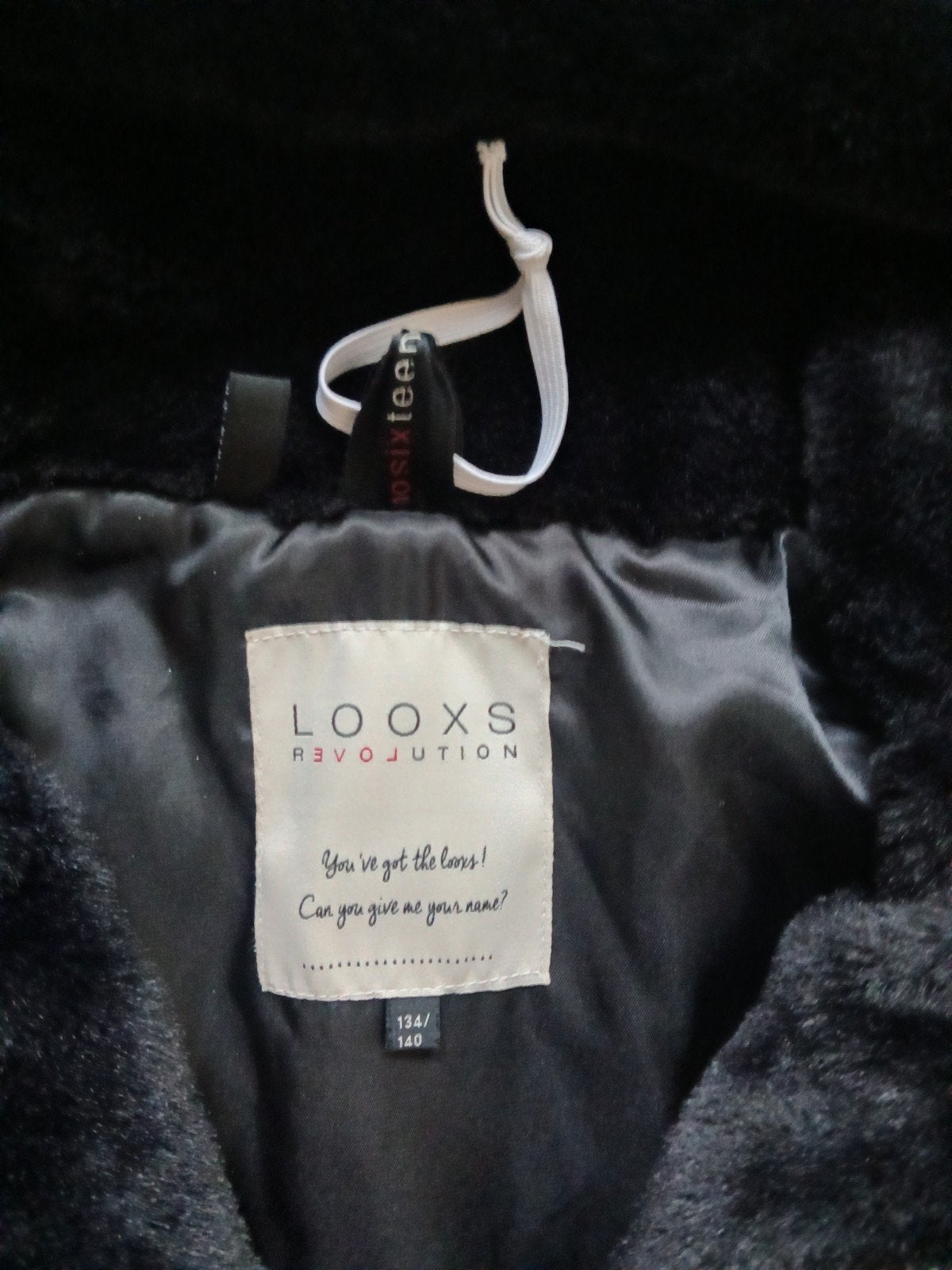 Looxs Fake fur jas zwart meisje 134/140, Meisje, Looxs Revolution, Ophalen of Verzenden, Zo goed als nieuw