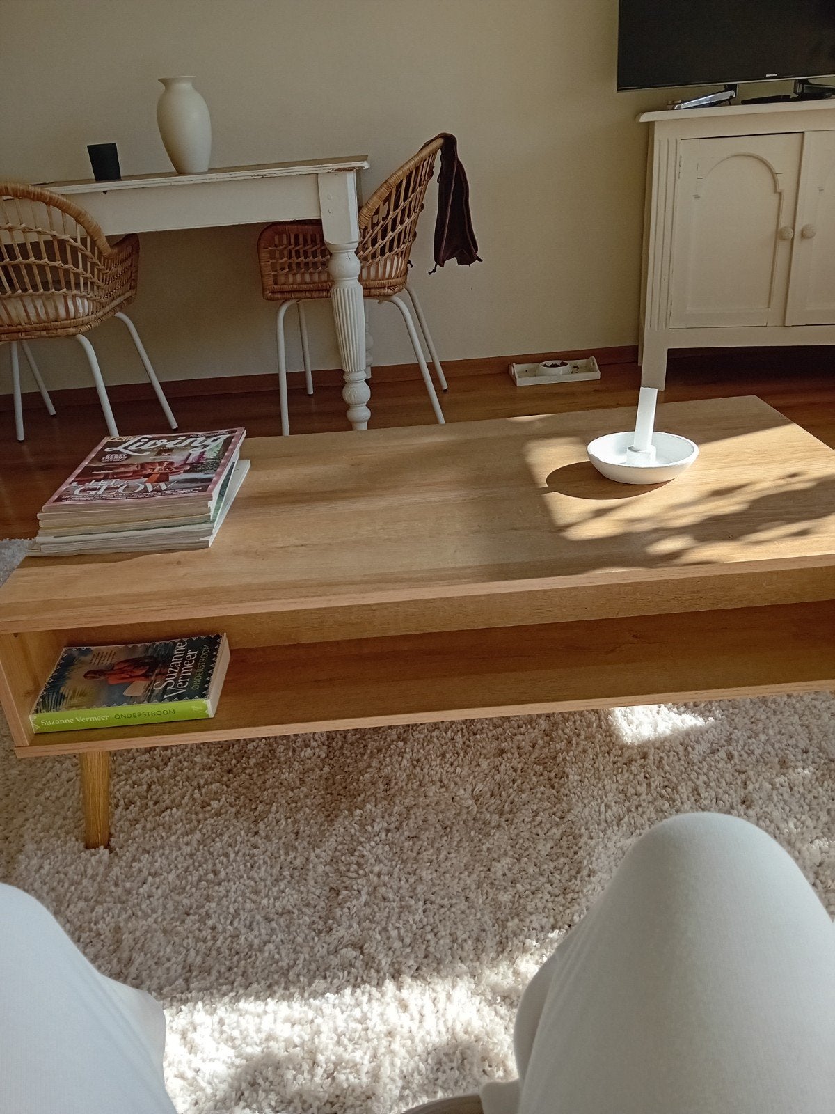 mooie  salontafel van hout, Huis en Inrichting, Ophalen, 100 tot 150 cm, 50 tot 100 cm, Overige houtsoorten
