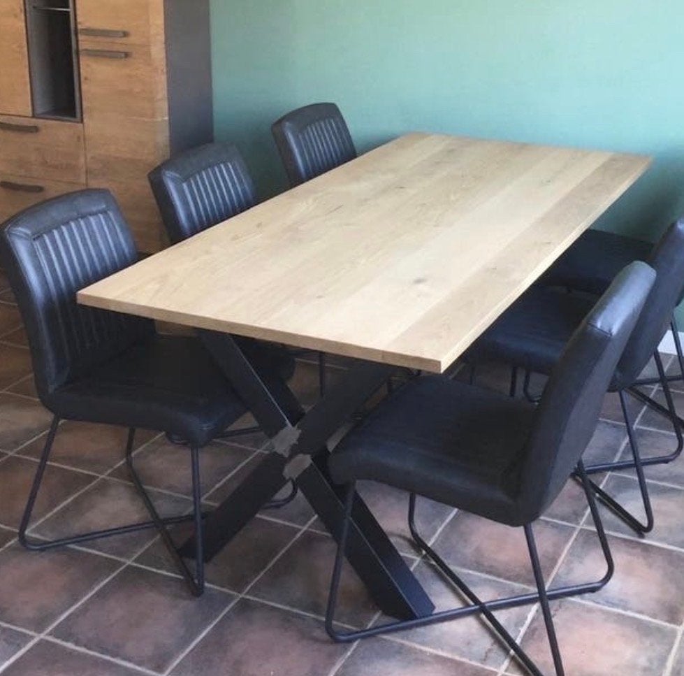 Eiken eettafel 200x90x76, Huis en Inrichting, Tafels | Eettafels, Ophalen, Gebruikt, Eikenhout, 200 cm of meer