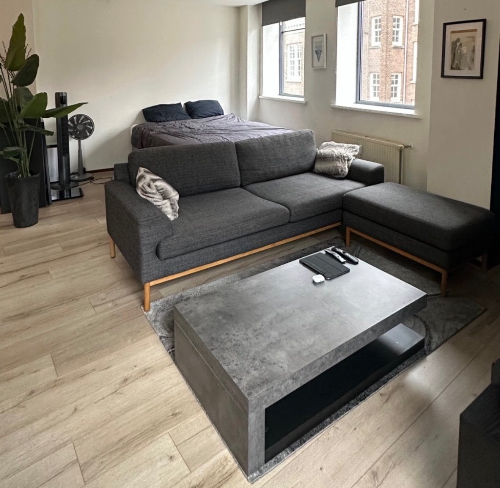 Sofacompany bankstel + Hocker, Ophalen, Kunststof, Hoekbank, Tweepersoons