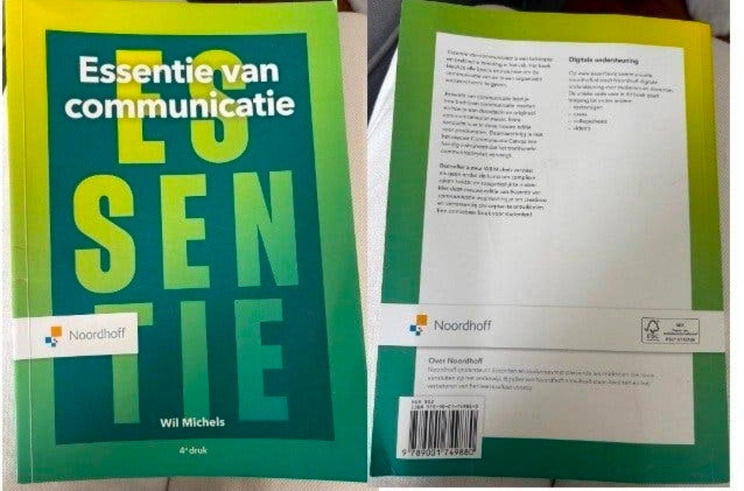 Essentie van Communicatie 4e druk
ISBN: 9789001749880,, Ophalen of Verzenden, Alpha, Zo goed als nieuw, HBO