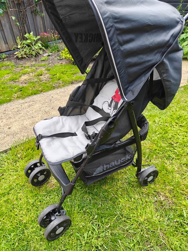 Hauck buggy met Mickey Mouse kussen, Kinderen en Baby's, Buggy's, Ophalen of Verzenden, Gebruikt, Overige merken, Zonnekap