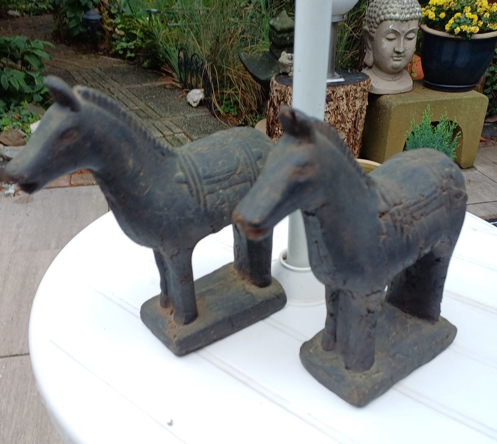 2 stenen paarden, Verzamelen, Ophalen of Verzenden, Zo goed als nieuw, Dier