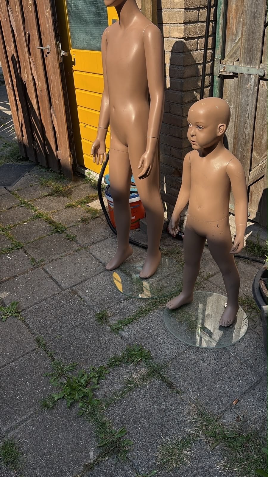 Set van 2 etalagepoppen: volwassene en kind, Ophalen, Gebruikt