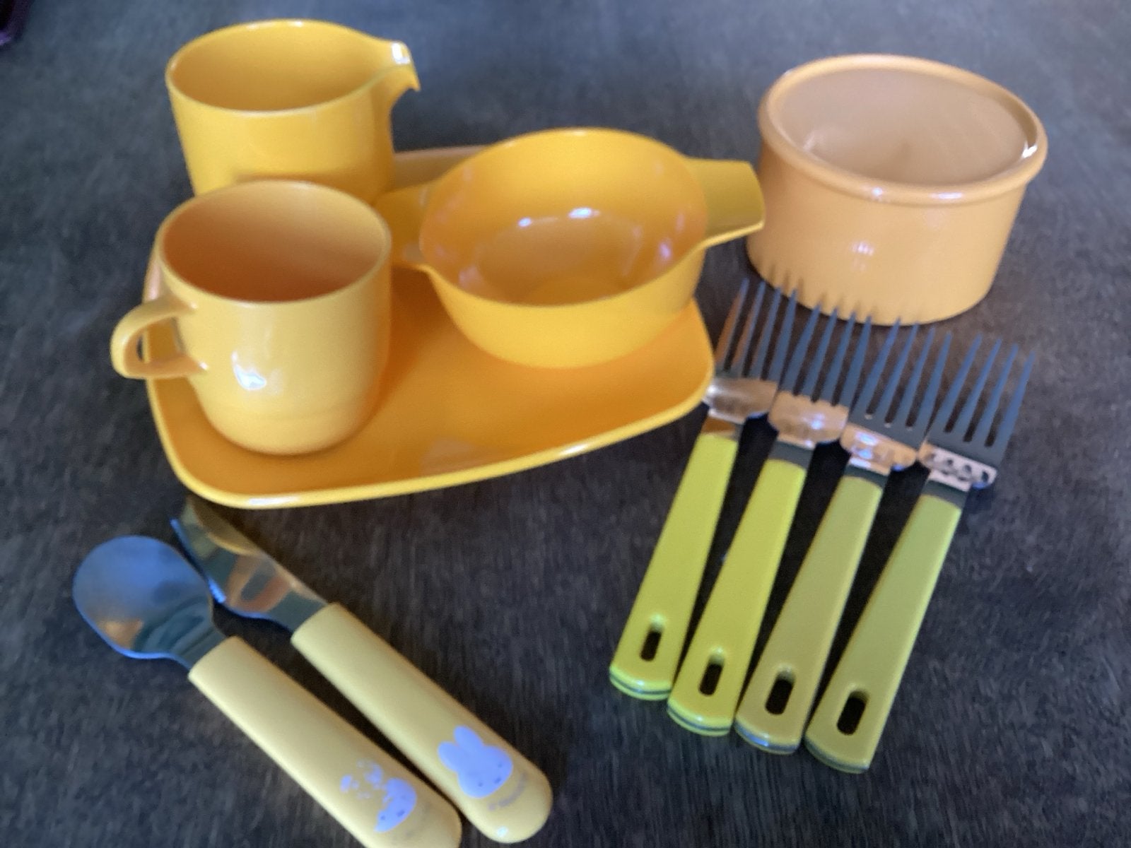 Retro Mepal Geel Servies - Ideaal voor de Caravan, Ophalen of Verzenden, Gebruikt