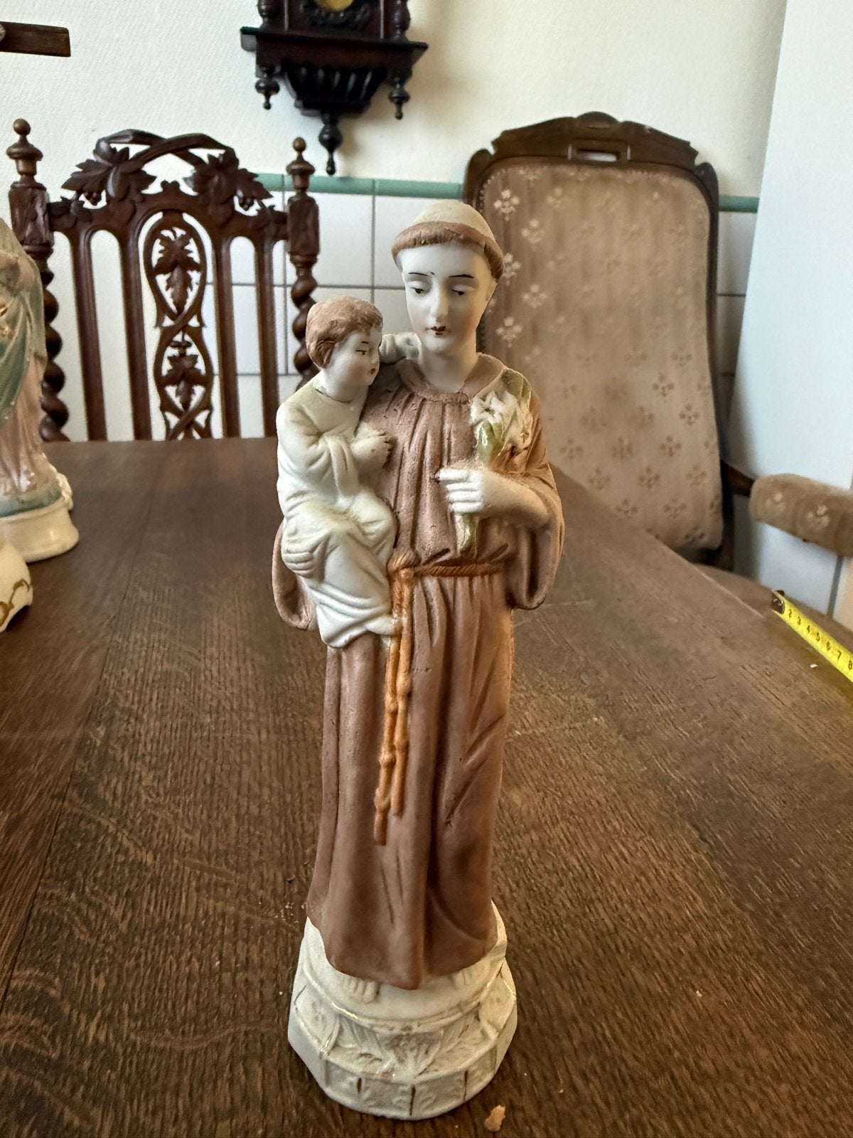 Antieke Religieuze Beeldjes - Sint Antonius en Heilige, Ophalen