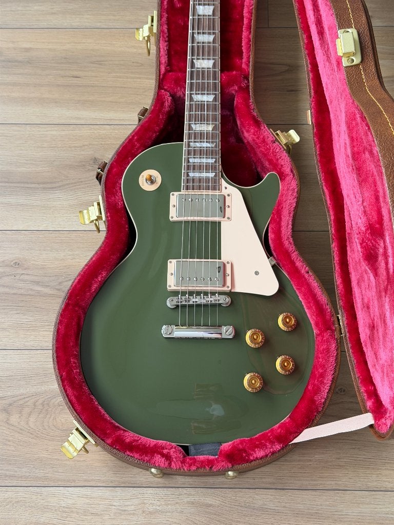 Gibson Les Paul Standard 50s Plain Top, Olive Drab Gloss Dem, Ophalen of Verzenden, Zo goed als nieuw, Solid body, Gibson