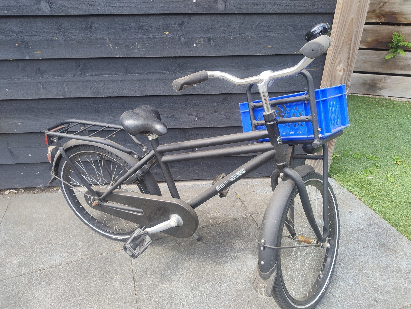 Stevige zwarte transportfiets met krat, Terugtraprem, Versnellingen, Ophalen, Overige merken