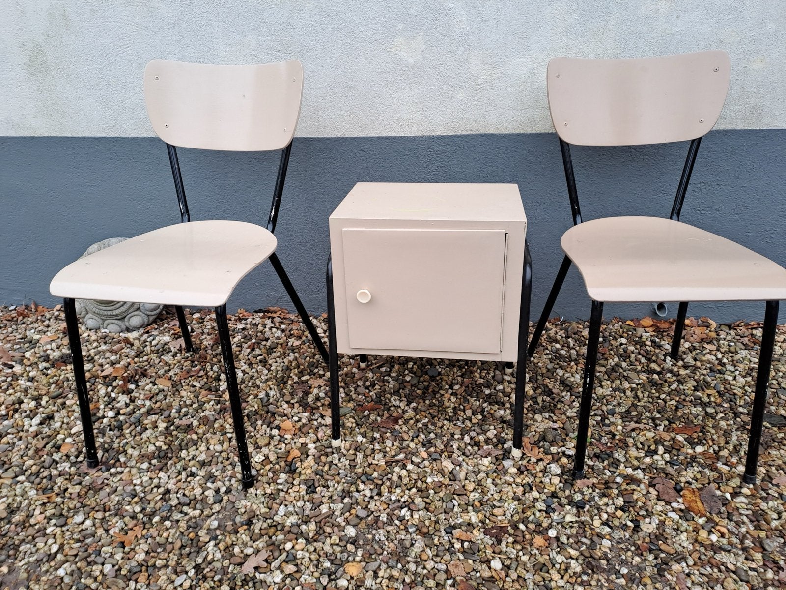 Vintage stoelen met nachtkastje- Jaren '50, Ophalen