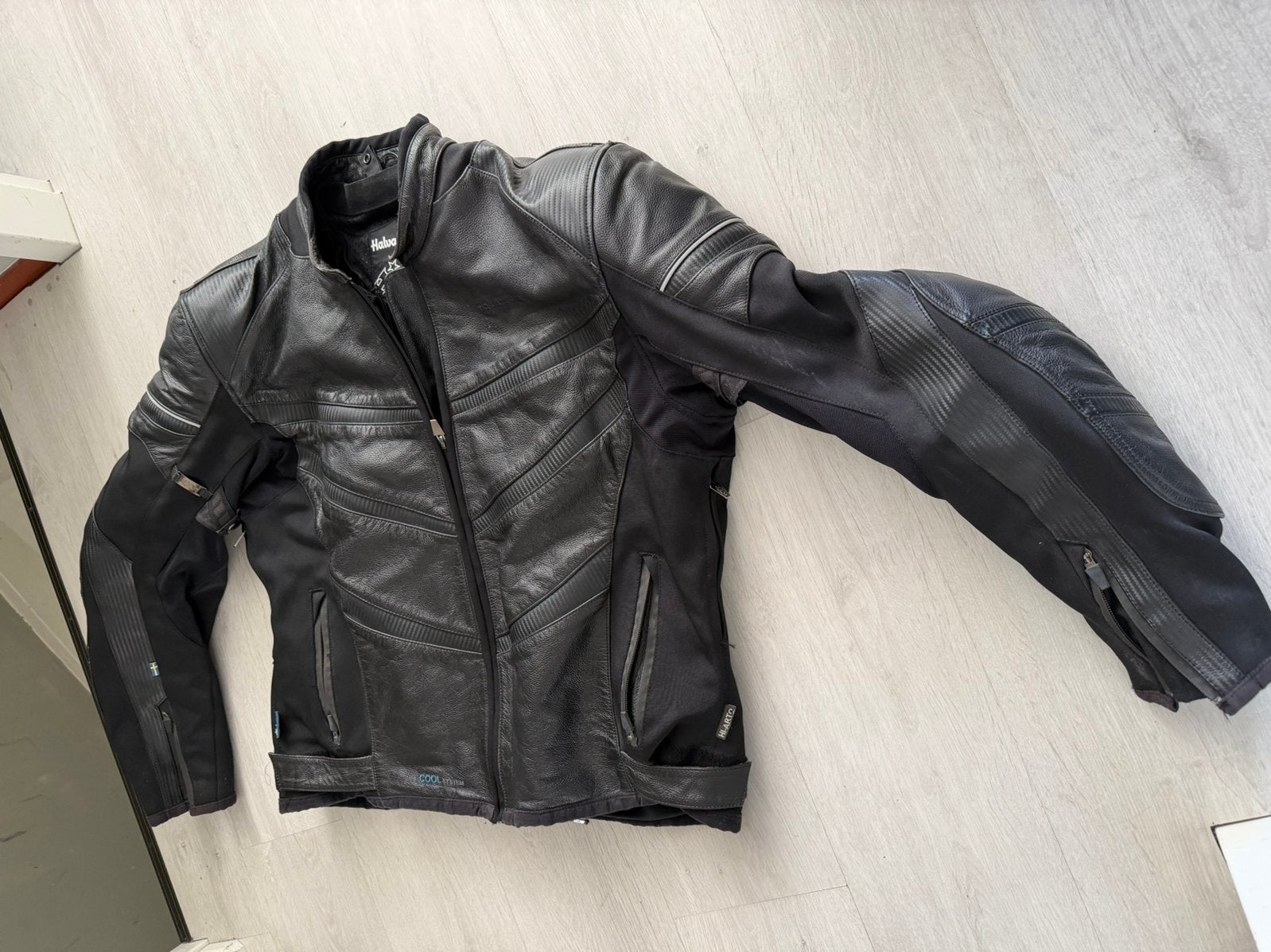 Motorjas in zeer goede staat! Maat 62 merk Halvarssons, Motoren, Ophalen, Tweedehands, Jas | textiel