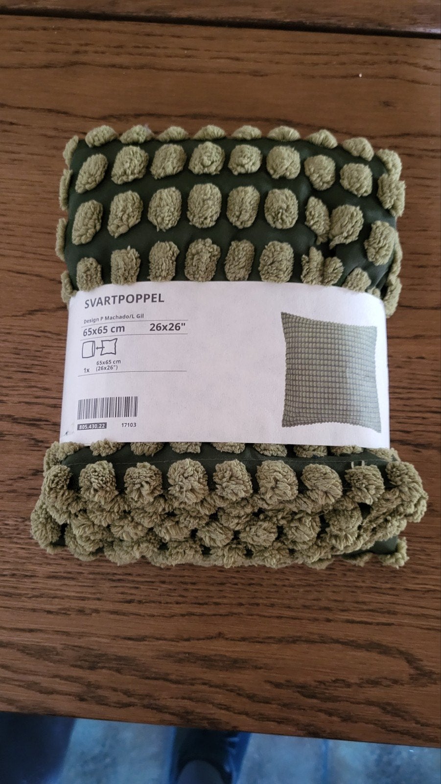 Nieuwe IKEA SVARTPOPPEL kussenhoes 65x65 cm, Huis en Inrichting, Woonaccessoires | Kussens, Ophalen, Nieuw, Groen, Vierkant