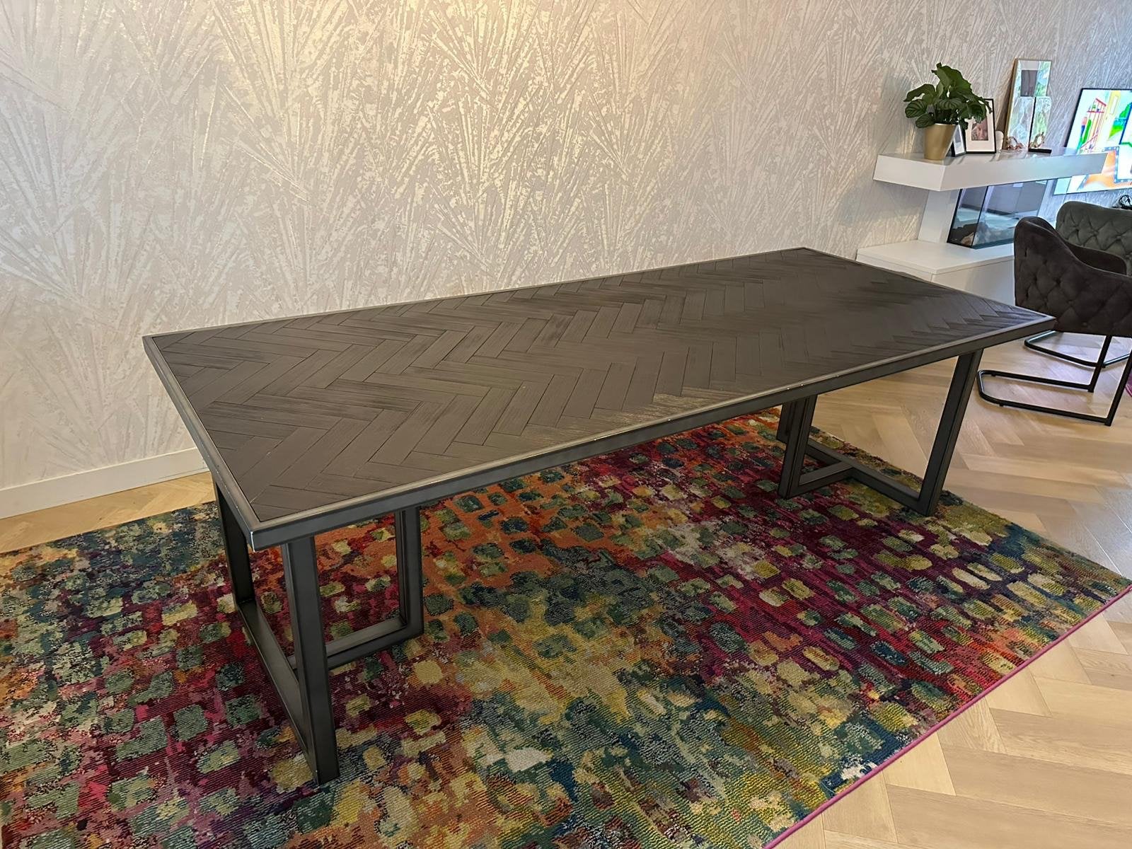 Hudson Eleonora eettafel (herringbone), Gebruikt, 100 tot 150 cm, 200 cm of meer, Vijf personen of meer