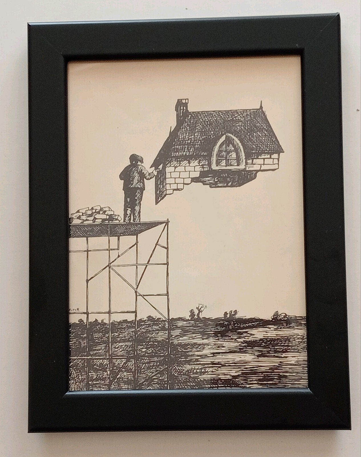 Roland Topor Lithografisch boekvignet jaren 60-70, Ophalen of Verzenden