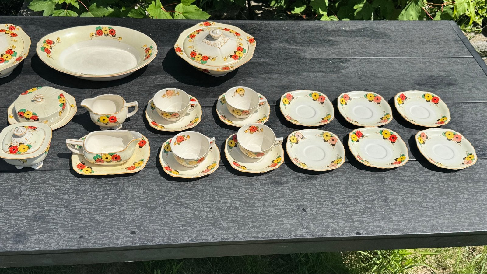 Zeldzaam 24delig H&K Tunstall "Woodville" Art Deco Servies, Ophalen of Verzenden