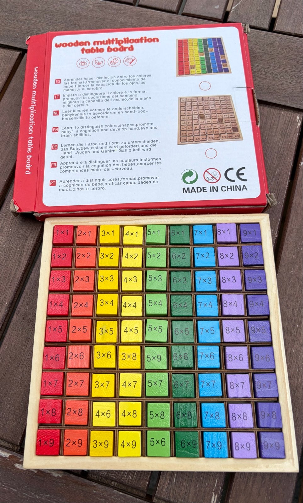Houten Vermenigvuldigingstafel Bord Educatief Speelgoed, Kinderen en Baby's, Ophalen of Verzenden, Zo goed als nieuw, Rekenen