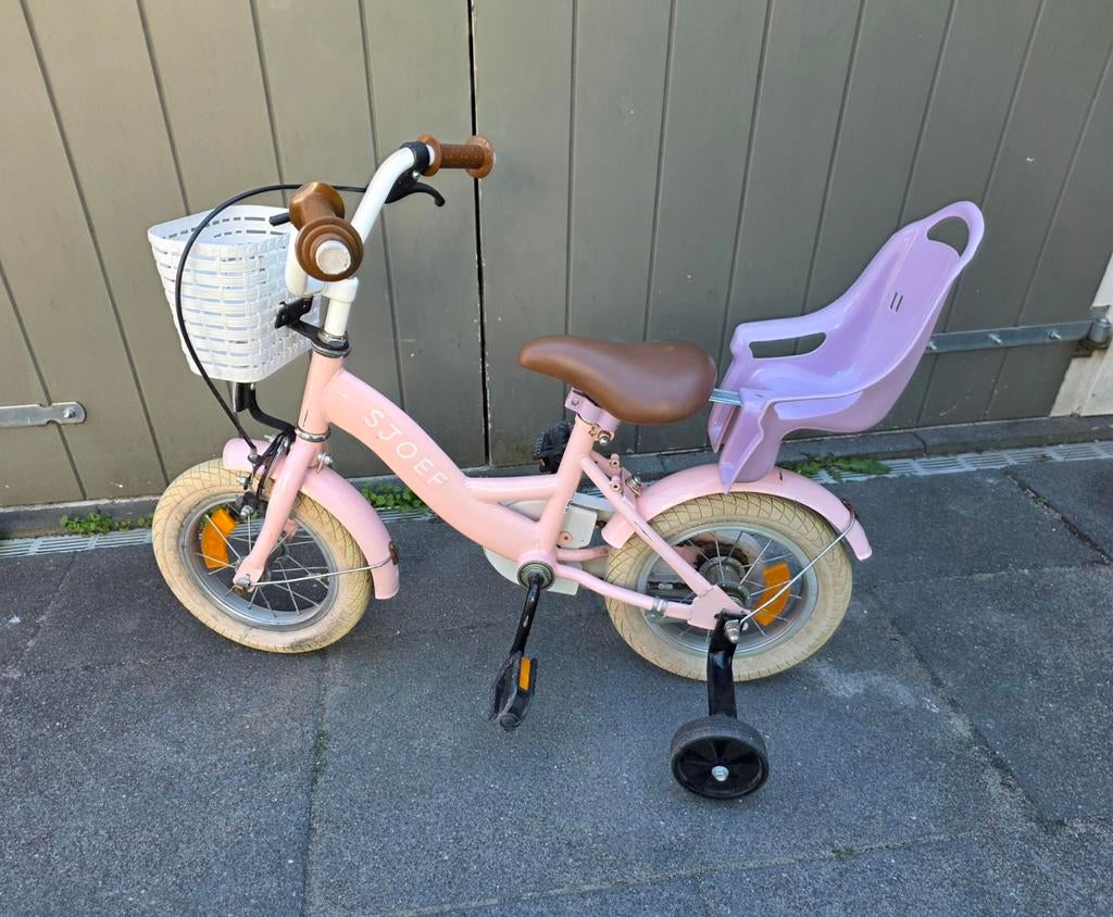Sjoef roze kinder fiets 12 inch, Ophalen, Gebruikt, Minder dan 16 inch, Zijwieltjes