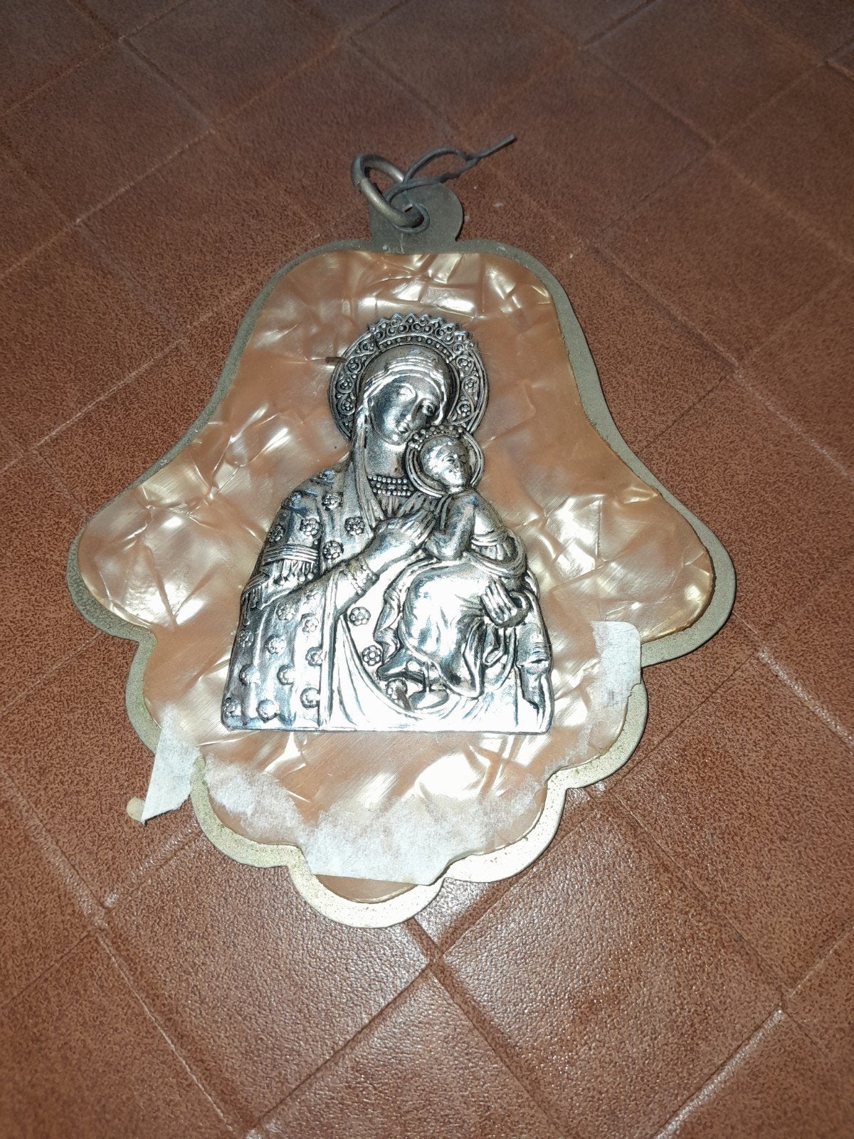 Vintage Maria met Kindje Jezus medaillon, Ophalen of Verzenden