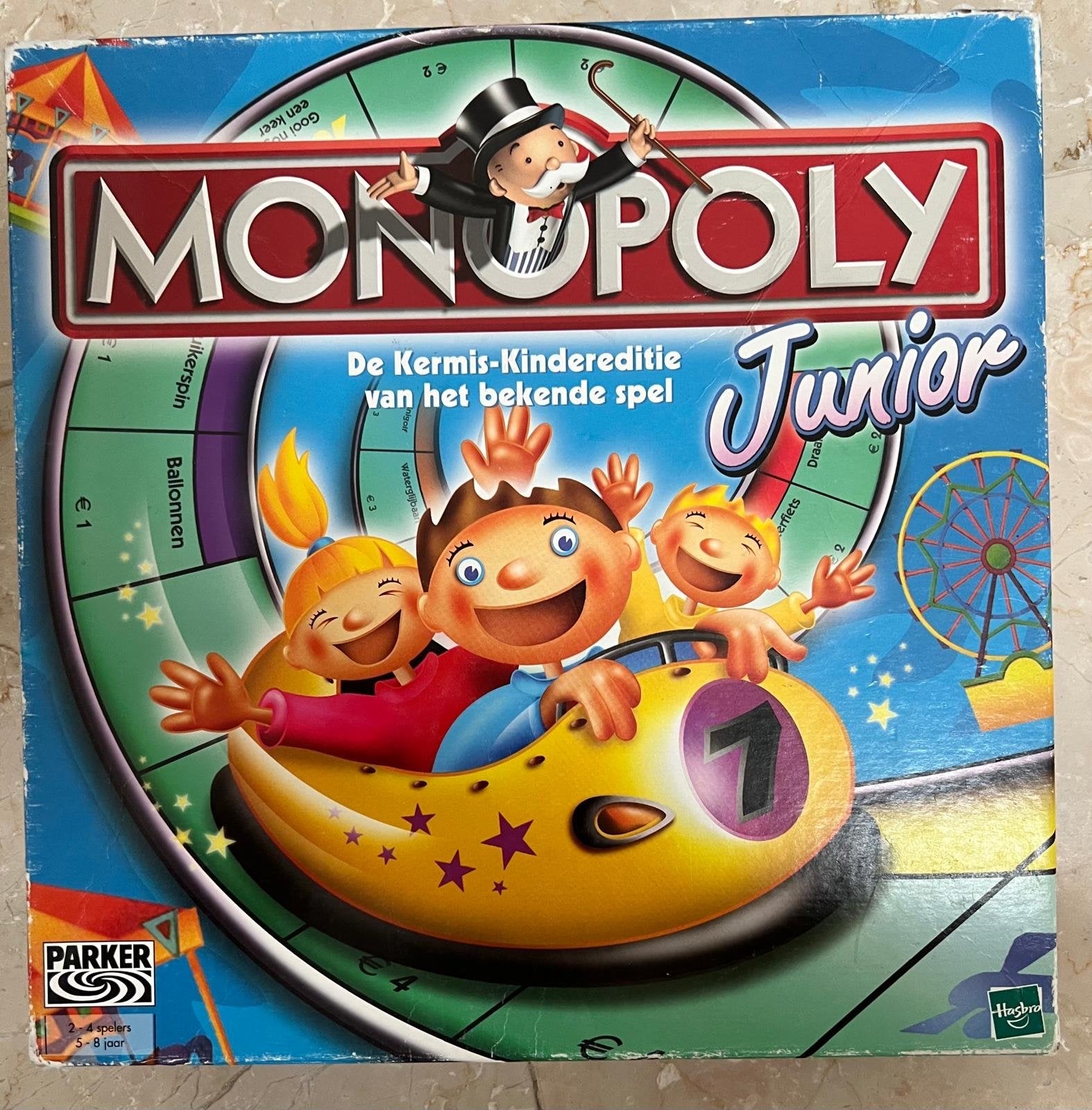Monopoly Junior - De Kermis-Kindereditie zgan, Drie of vier spelers, Ophalen of Verzenden, Gebruikt