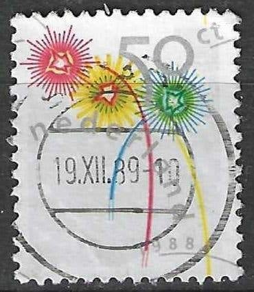 Nederland 1988 - Yvert 1326 - Kerstmis - Vuurwerk (ST), Verzenden, Gestempeld