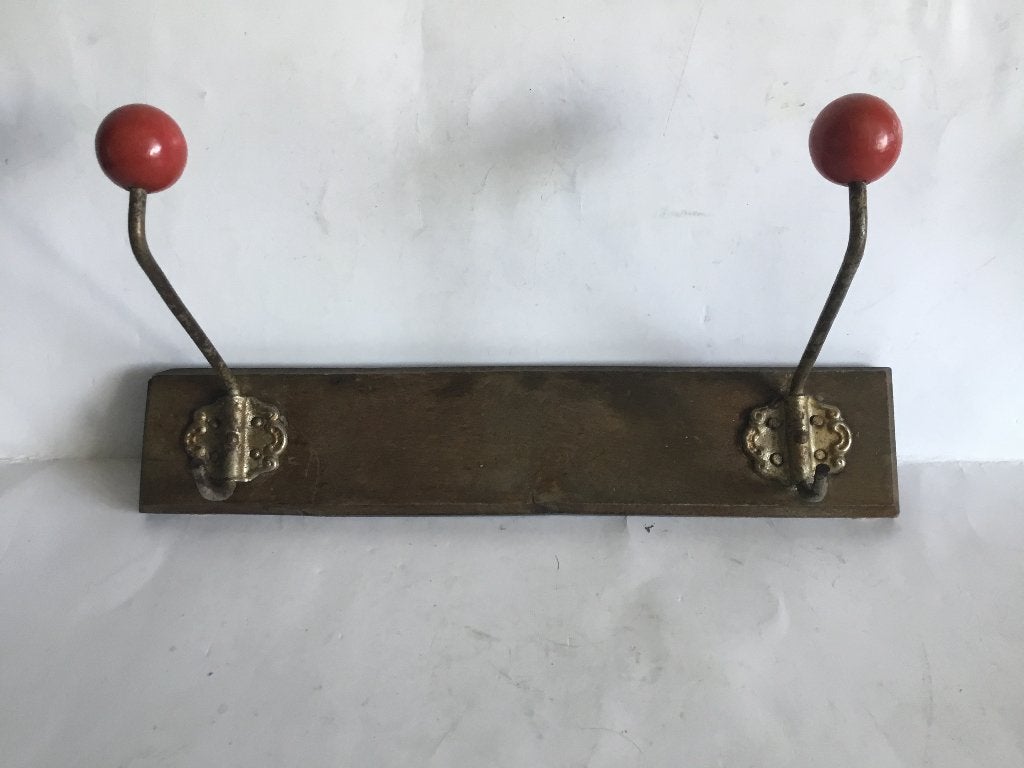 vintage design kapstok met rode bollen jaren 50, Ophalen of Verzenden