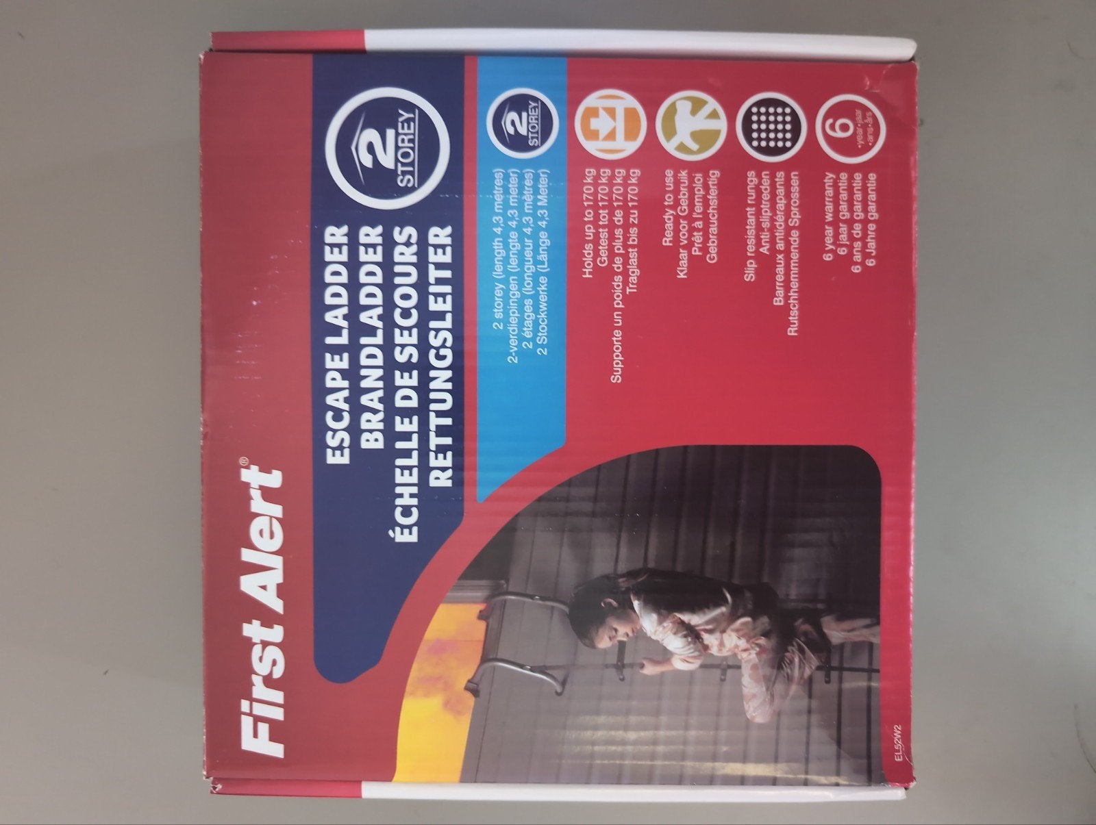 Vluchtladder 2 etages - Nieuw in doos, Doe-het-zelf en Verbouw, Ladders en Trappen, Nieuw, Ladder, 4 meter of meer, Ophalen of Verzenden