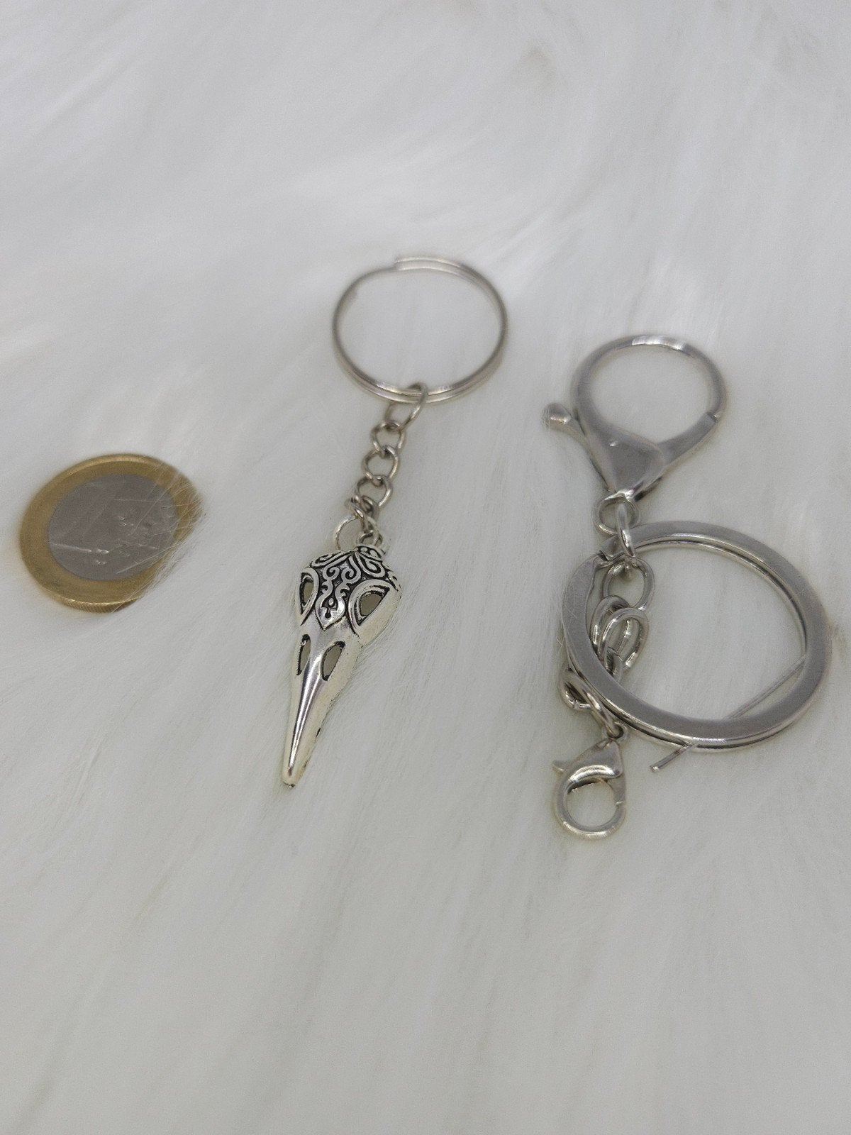 Mystic Keychain Charm – Raven Skull – zilverkleurig, Ophalen of Verzenden, Nieuw