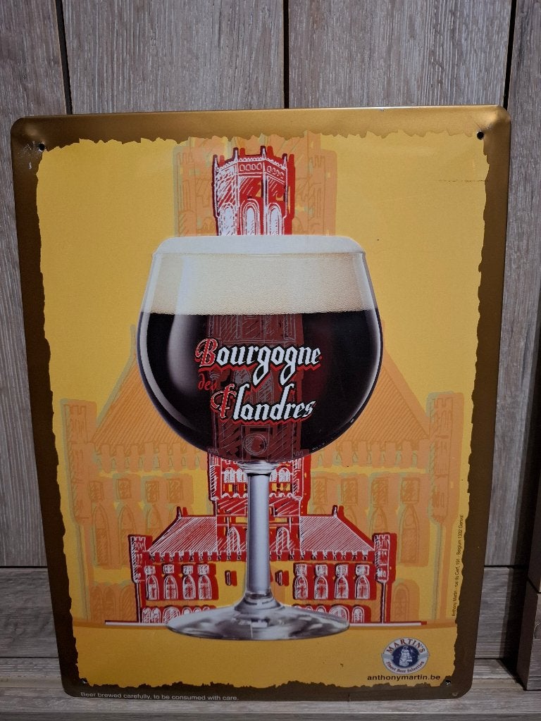 Reclamebord Bourgogne des Flandres, Verzamelen, Ophalen of Verzenden, Nieuw, Reclamebord, Plaat of Schild, Overige merken