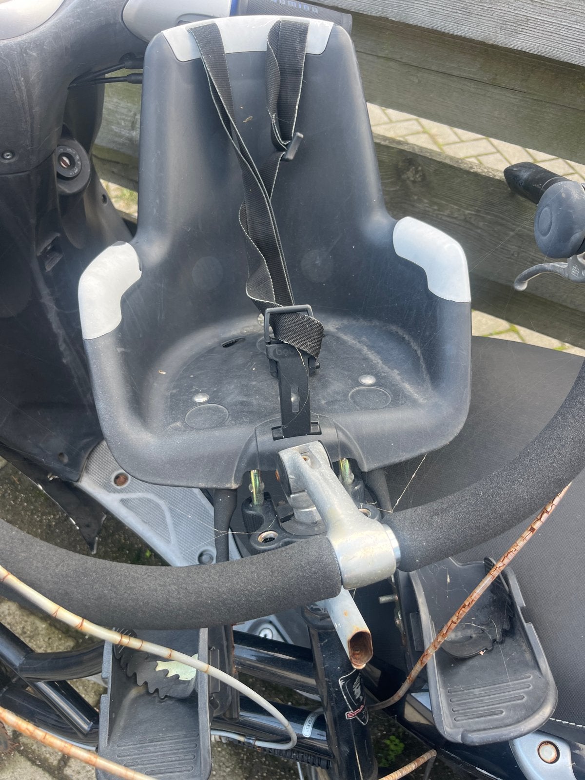 Bobike Voorzitje Jeansbear Grey, 0 t/m 18 kg, Voorzitje, Ophalen of Verzenden, Gebruikt