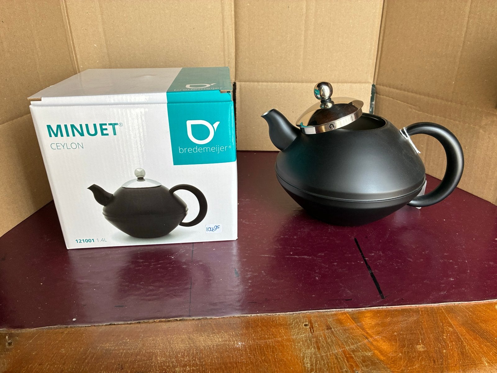 Bredemeijer Minuet Ceylon Theepot - Zwart, 1.4L, Theepot/fluitketel, Bredemeijer, Nieuw, Ophalen of Verzenden