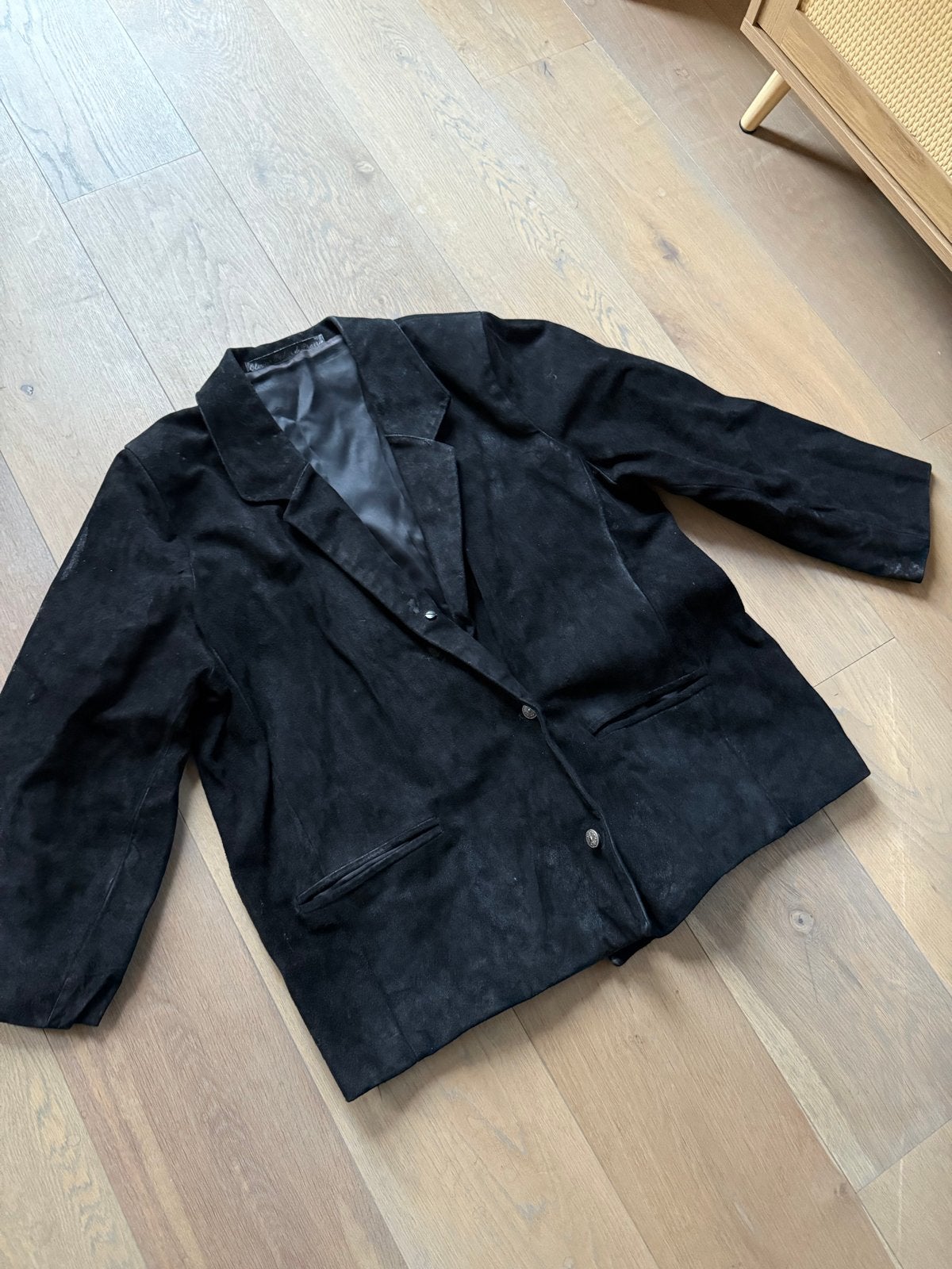 Unieke Vintage Jaren '80 Blazer Jas - Zwart Lamous XL, Ophalen of Verzenden, Gedragen, Zwart