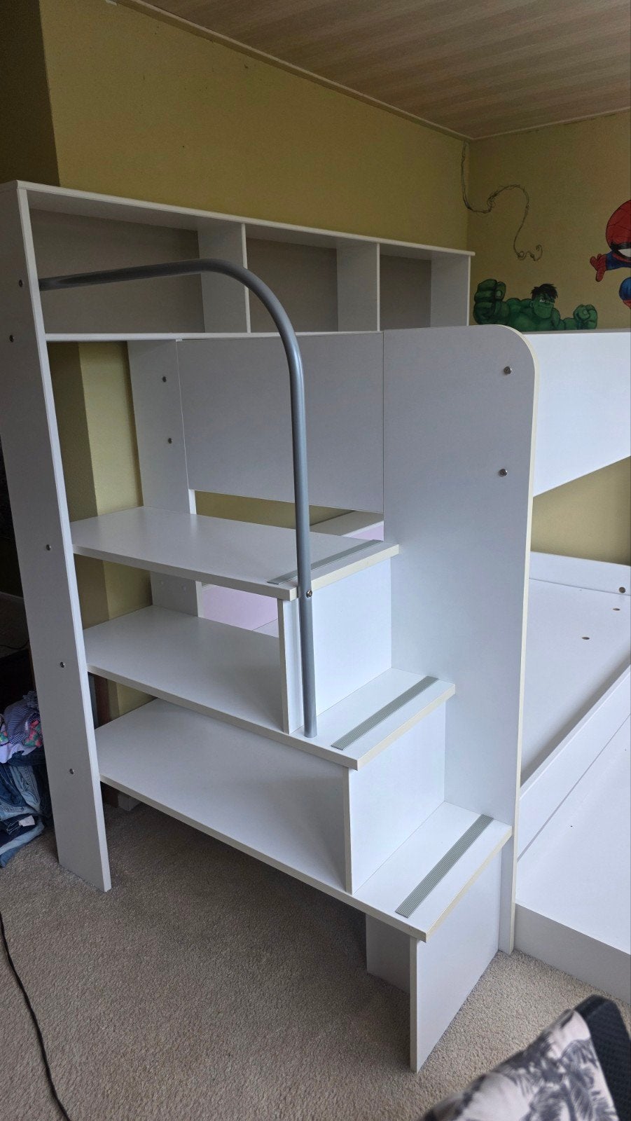Parisot Bibop 2 Stapelbed met trap, kastjes en slaaplade, Ophalen, Gebruikt, 160 tot 180 cm, Tweepersoons