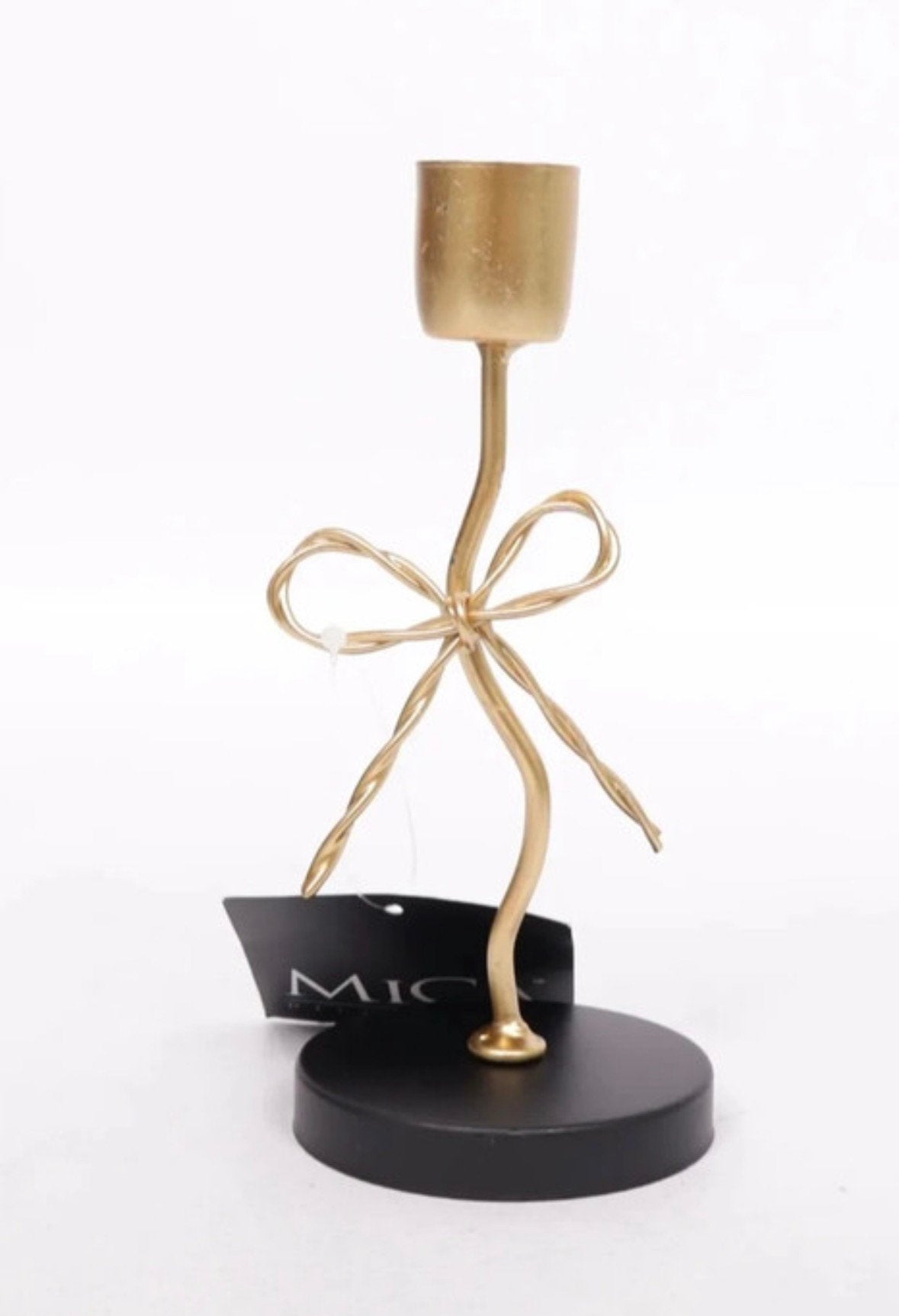 Gouden Kandelaar met Strik - Elegant en Stijlvol, Verzenden, Zwart, Nieuw, Metaal