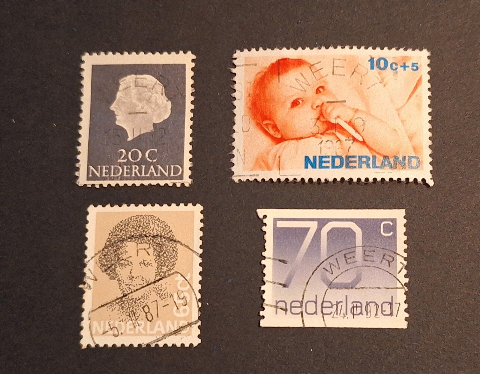 4 x stempel WEERT, Ophalen of Verzenden, Na 1940, Gestempeld
