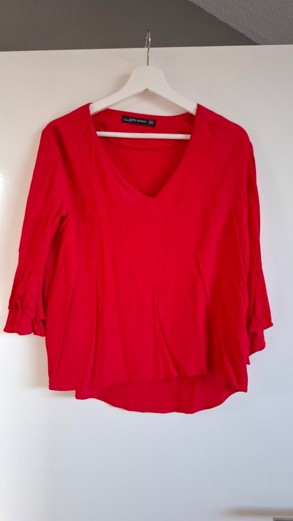 Rode Zara blouse maat M crêpe stof, Ophalen of Verzenden, Zo goed als nieuw, Maat 38/40 (M), Rood