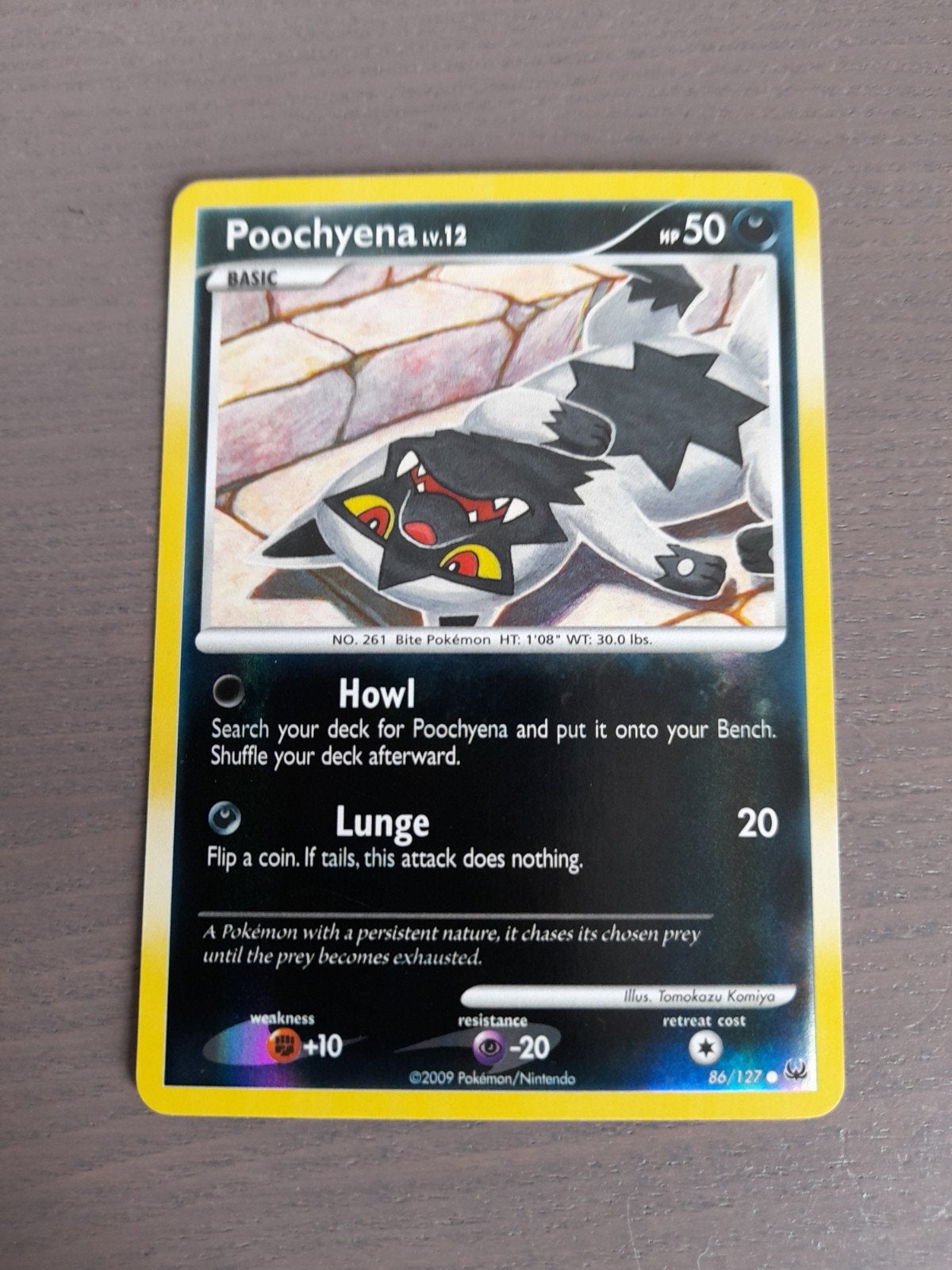 Platinum 86/127 poochyena reverse, Ophalen of Verzenden, Gebruikt, Losse kaart, Foil
