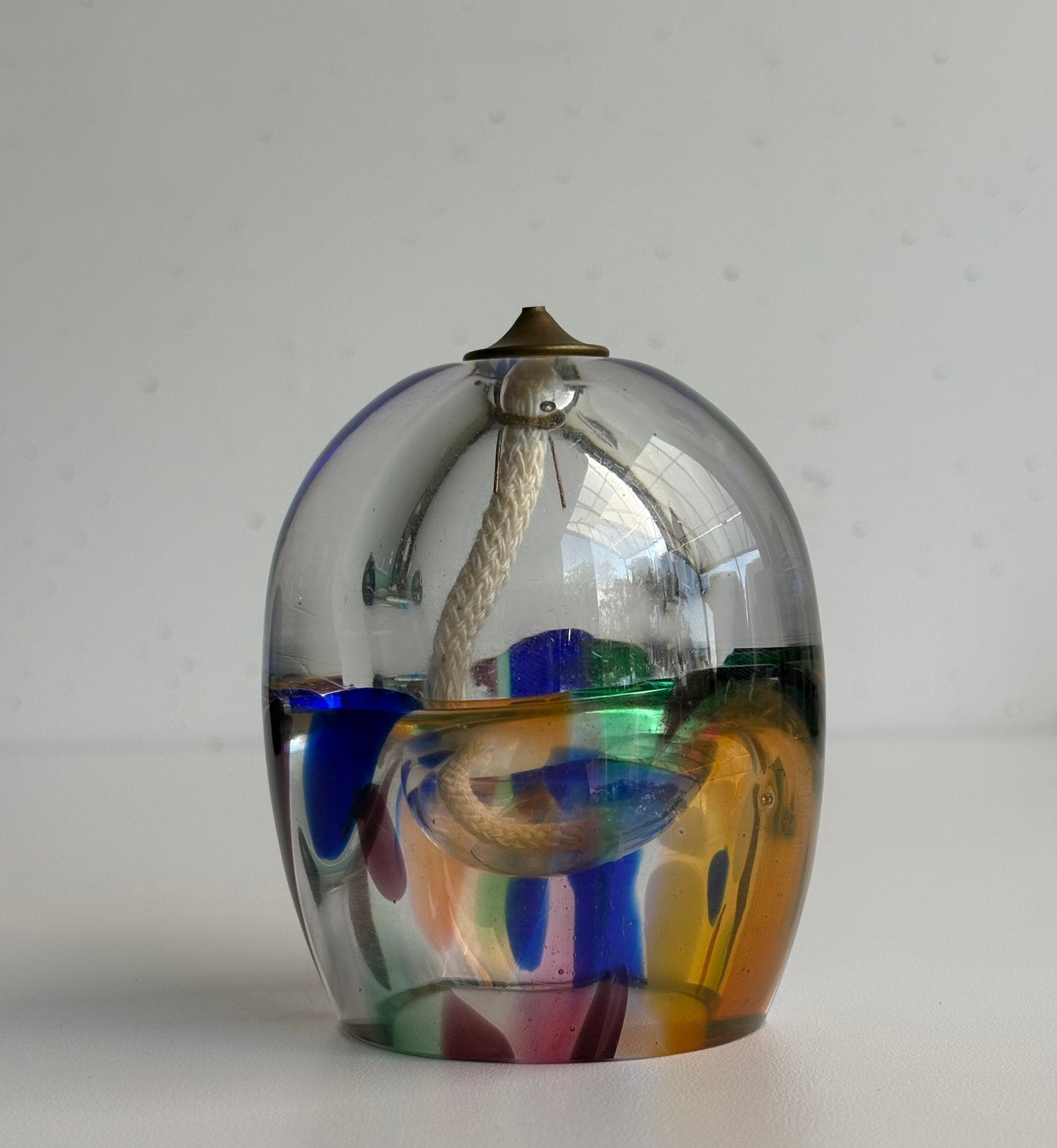 Vintage glas kleurrijk olielamp Adam Jablonski Pools design, Antiek en Kunst, Glas, Meerkleurig, Ophalen of Verzenden, Van de kunstenaar zelf