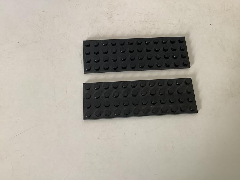 Lego plaat 4x12 zwart, Ophalen of Verzenden, Gebruikt, Losse stenen, Lego