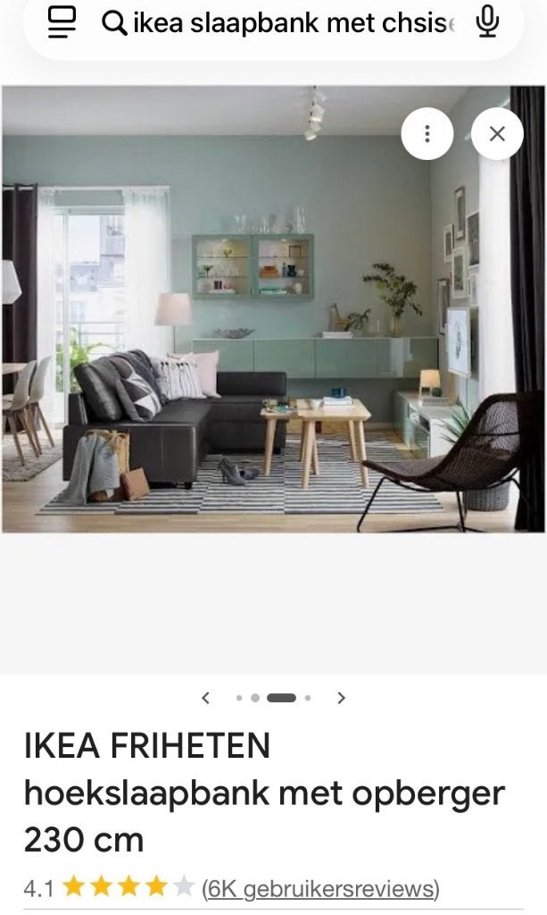 IKEA hoek slaapbank zwart leer, Ophalen, Zwart, Tweepersoons, Zo goed als nieuw