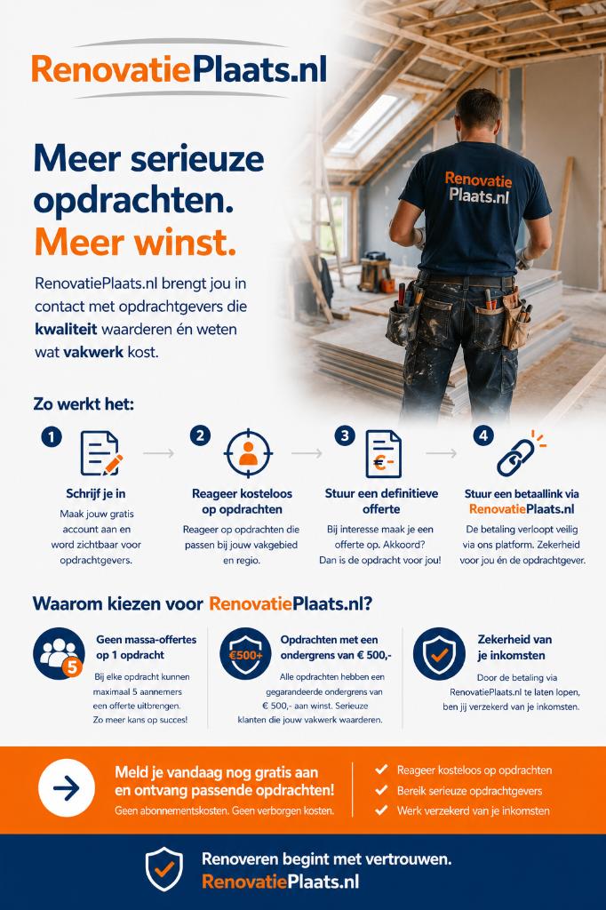 Aannemers gezocht, Diensten en Vakmensen, Aannemers, Verbouw of Aanbouw